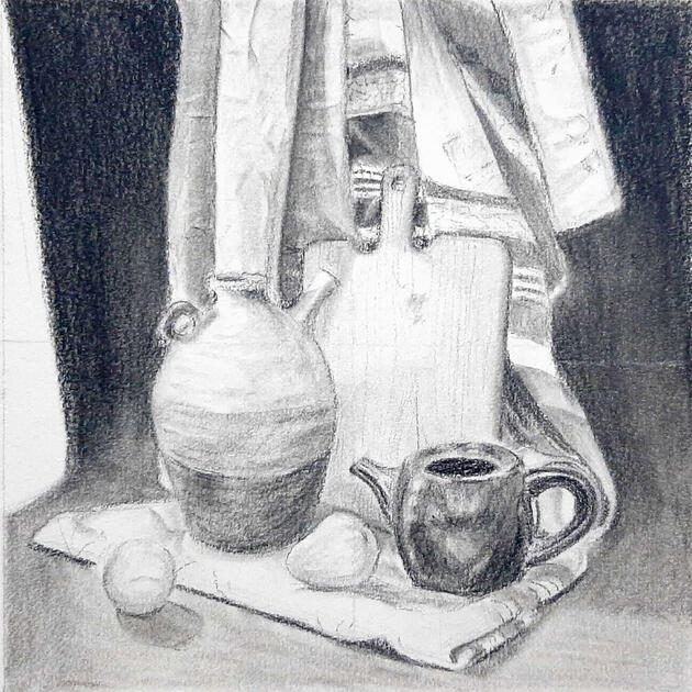 Still Life in Charcoal